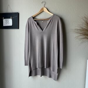 The Row Sweater Cashmere Gray‎ V-Neck Long Sleeve Pullover Sweater Size M